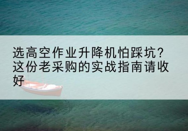 嵩明高空作业升降机厂家推荐-选高空作业升降机怕踩坑？这份老采购的实战指南请收好