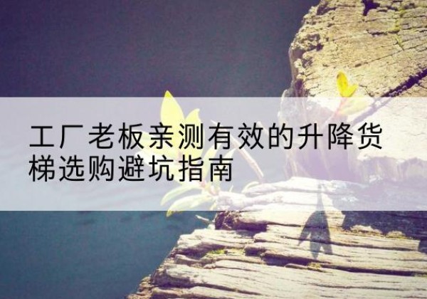 嵩明升降货梯怎么选-工厂老板亲测有效的升降货梯选购避坑指南